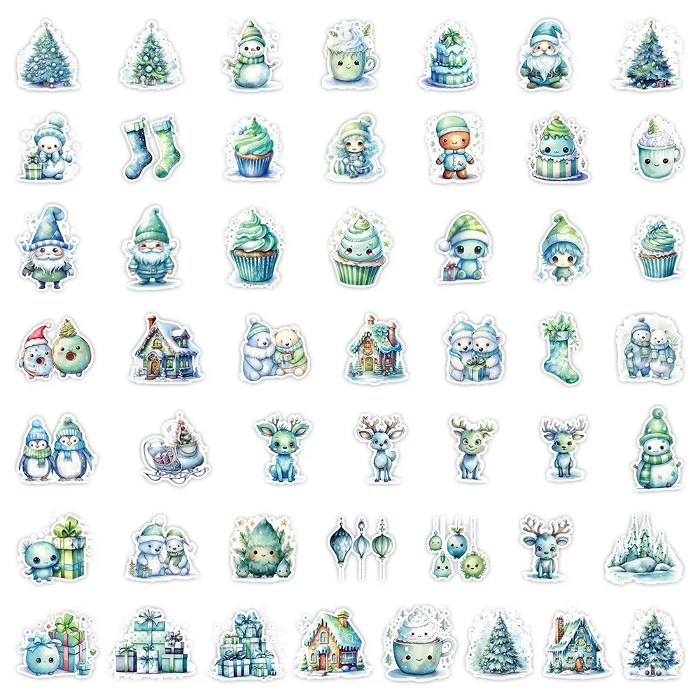 10/30/50pcs Kawaii Cute Christmas Stickers