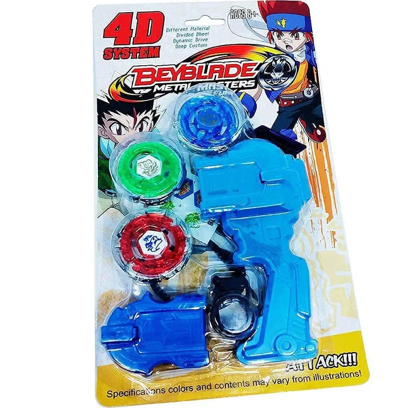 4D System 3 in 1 Metal Master Spinner Toy with Launcher for Kids