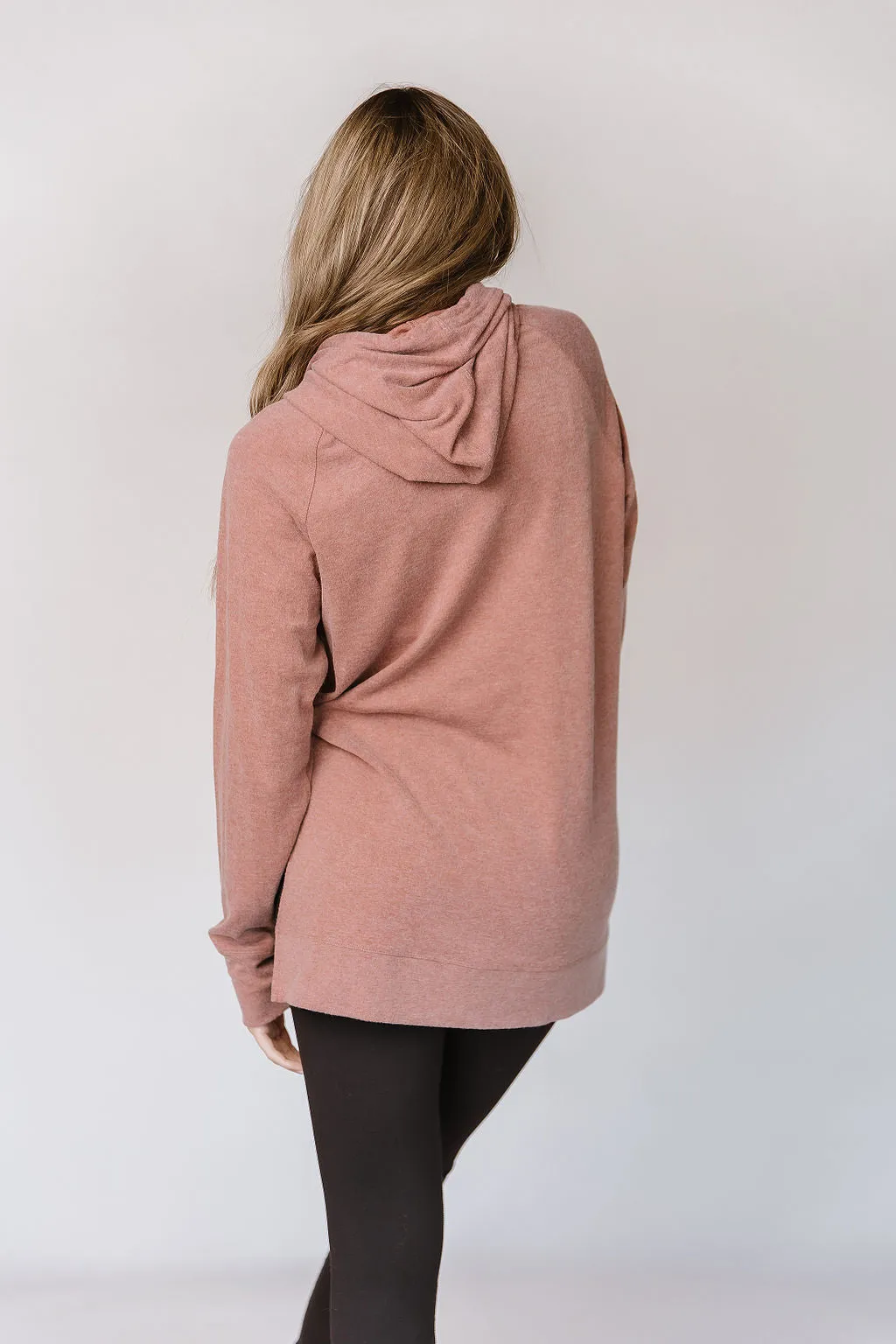 Ampersand Avenue Side Slit Hoodie in Sienna