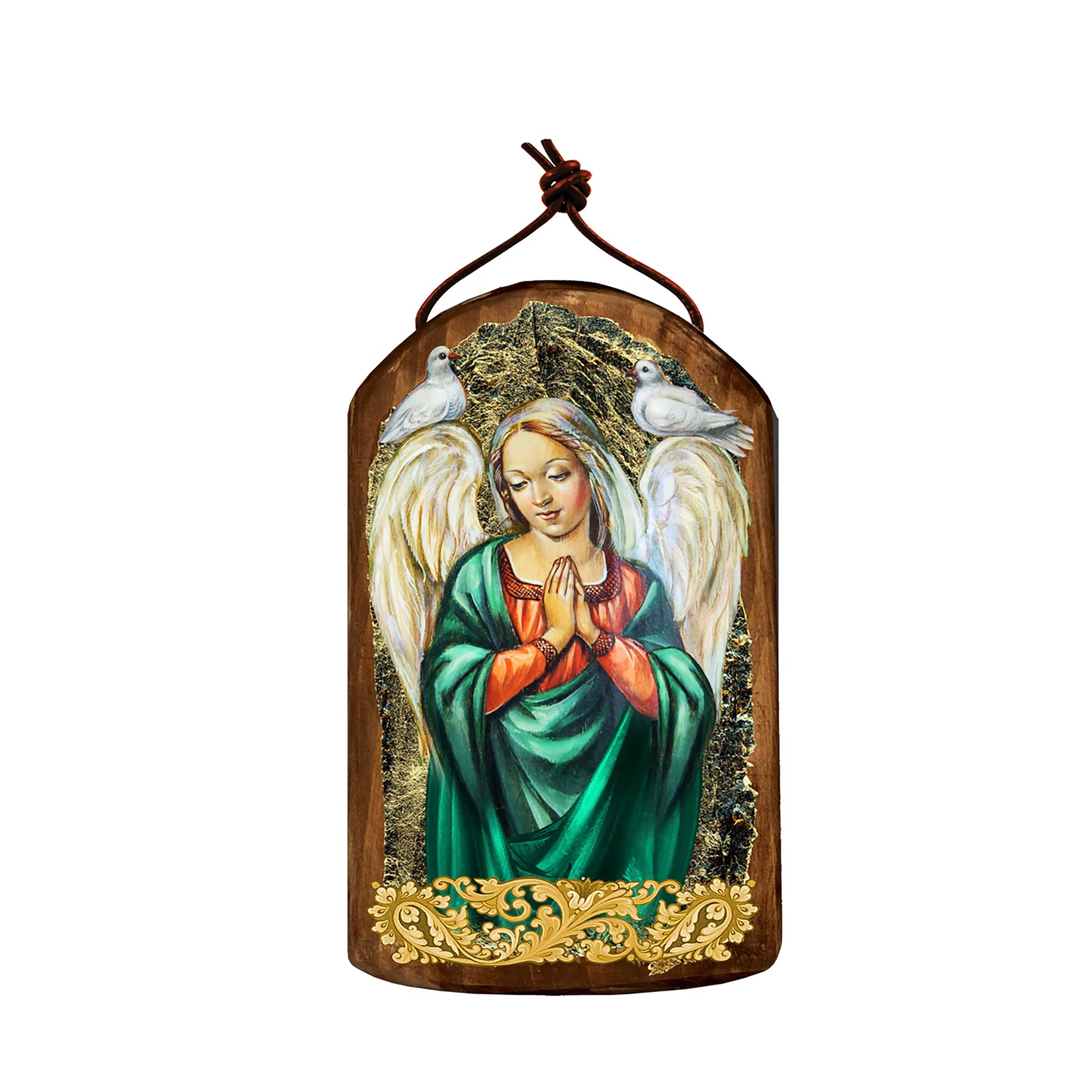 Angel with Dove Religious Christian Sacred Icon Ornament - Inspirational Icon Décor - 87026