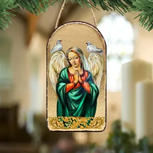 Angel with Dove Religious Christian Sacred Icon Ornament - Inspirational Icon Décor - 87026