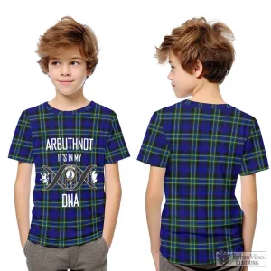 Arbuthnot Modern Tartan Kid T-Shirt with Family Crest DNA In Me Style