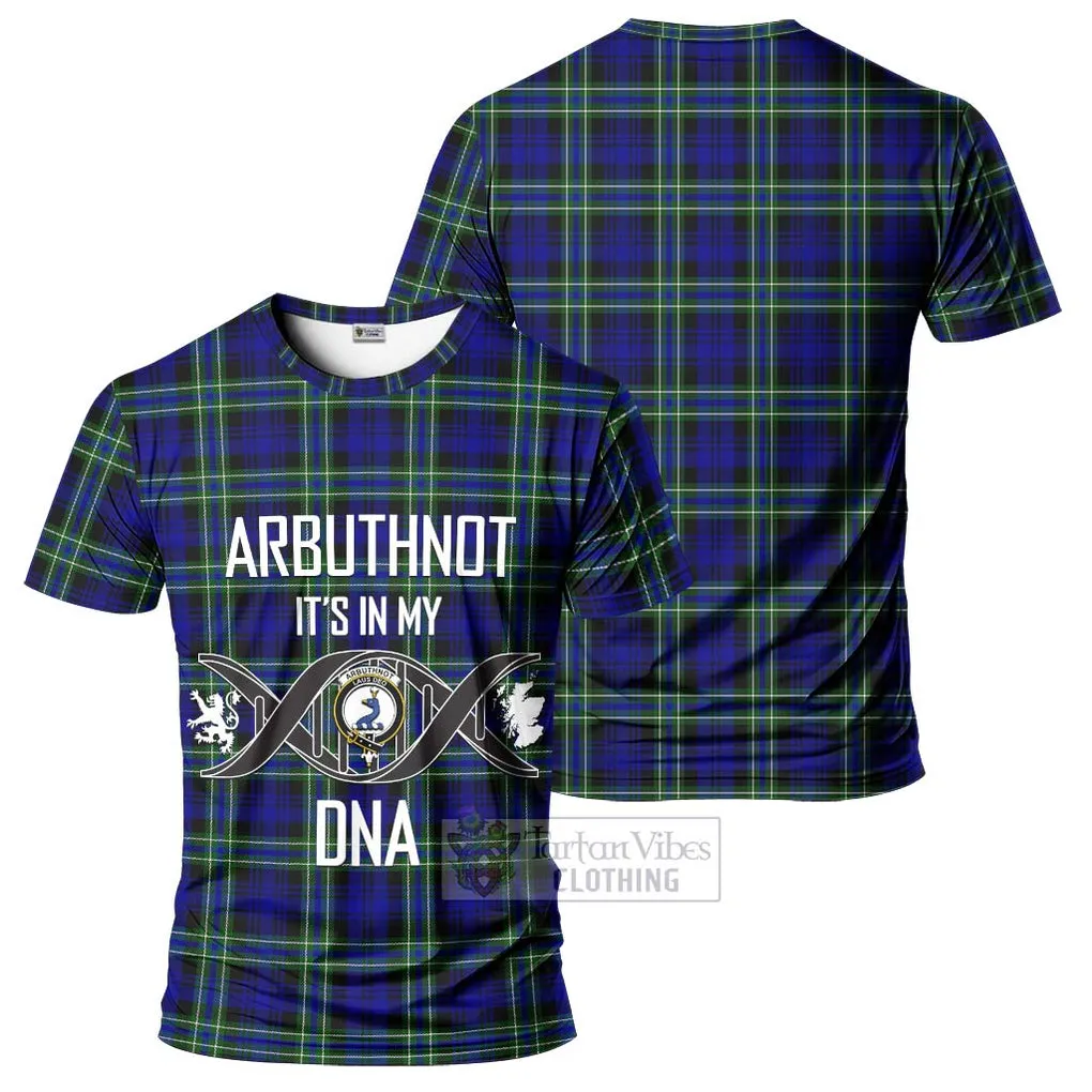 Arbuthnot Modern Tartan T-Shirt with Family Crest DNA In Me Style