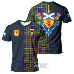 Arnott Tartan T-Shirt Alba with Scottish Lion Royal Arm Half Style