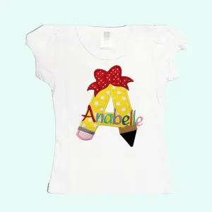 Back to School Shirt | Girls Personalized School Shirt | First Day of Class embroidered T-Shirt