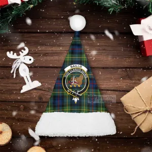 Baillie (Bailey) Tartan Christmas Santa Hats with Family Crest