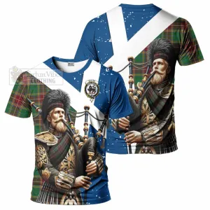 Baxter Tartan T-Shirt with Family Crest Scottish Bagpiper Vibes