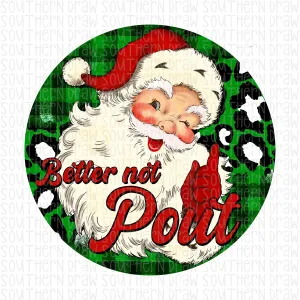 Better Not Pout Vintage Santa
