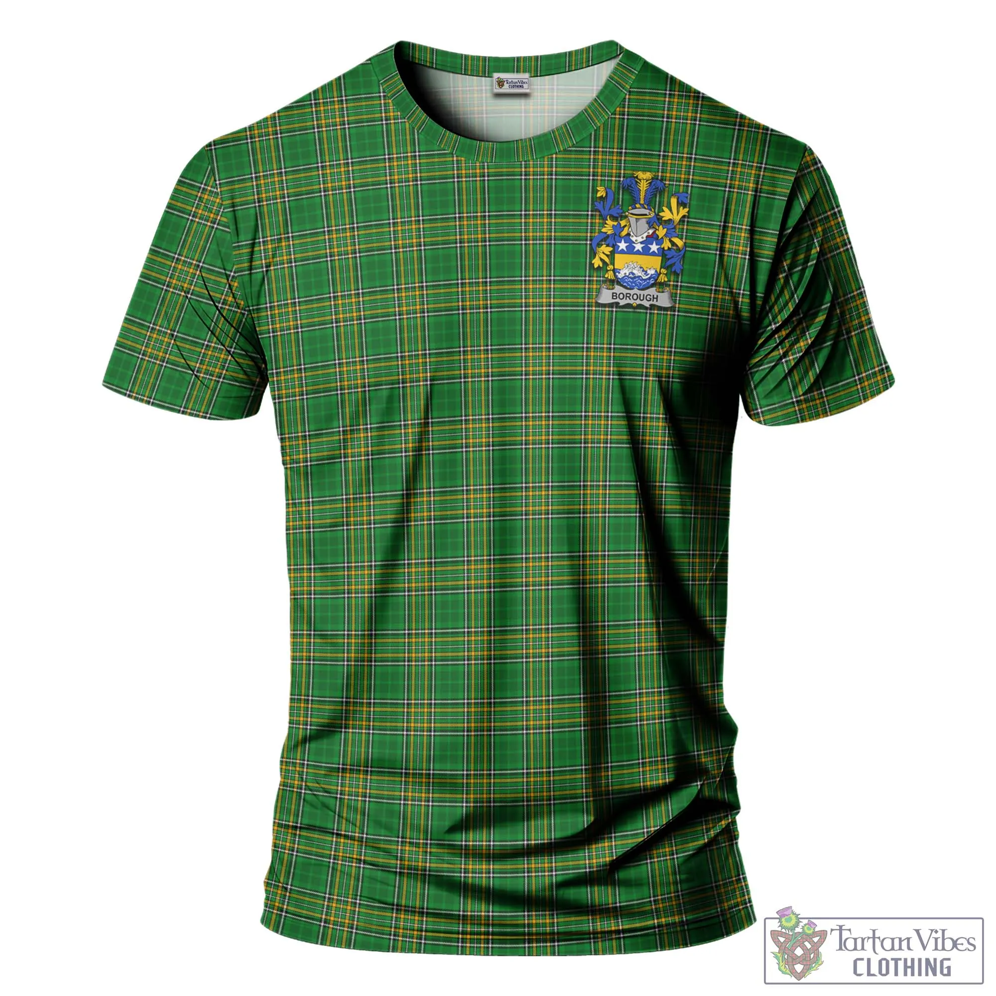 Borough Irish Clan Tartan T-Shirt with Family Seal