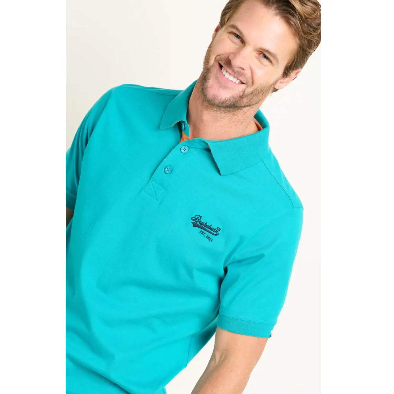 Brakeburn L Turquoise Heritage Polo Shirt