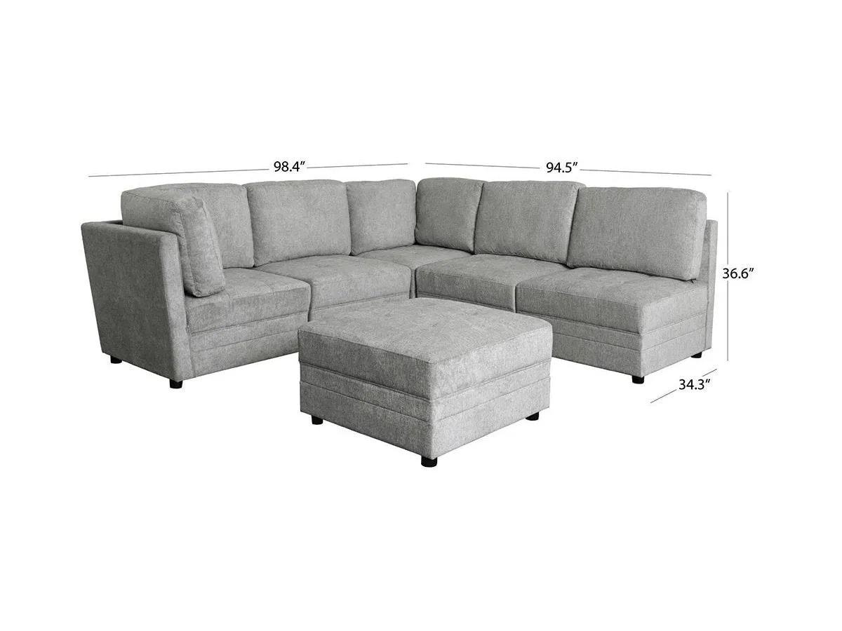 Brentwood 6-pc Fabric Modular Sectional