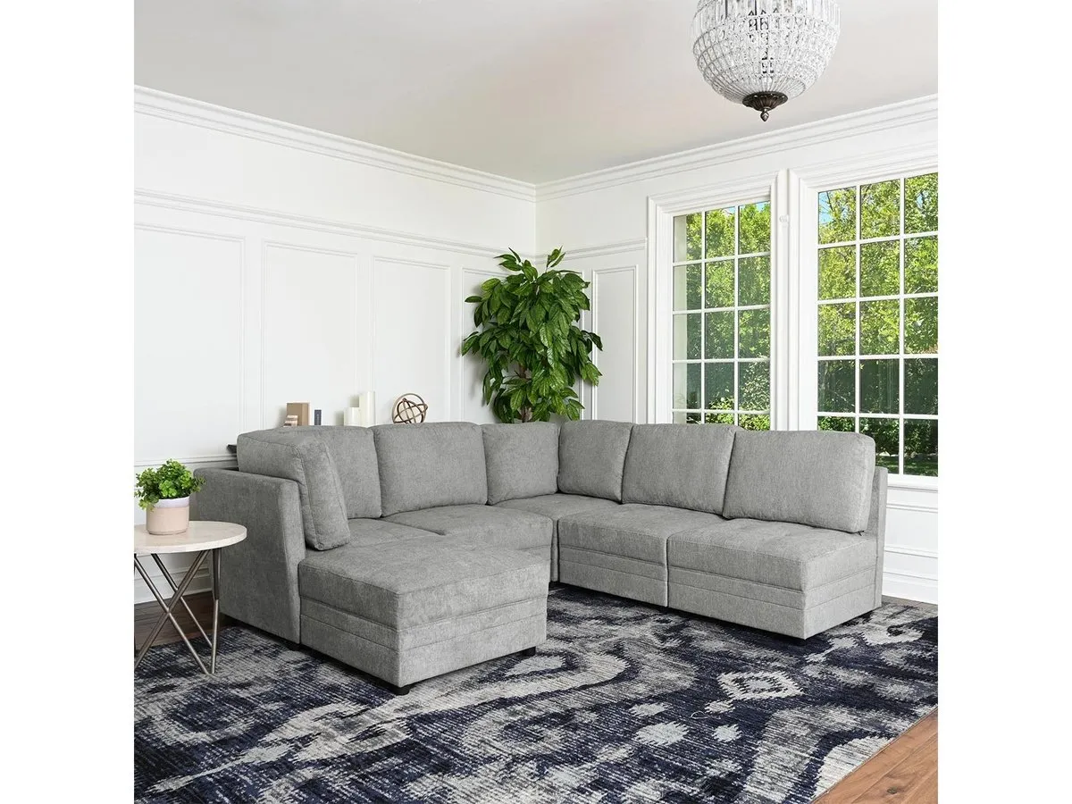 Brentwood 6-pc Fabric Modular Sectional