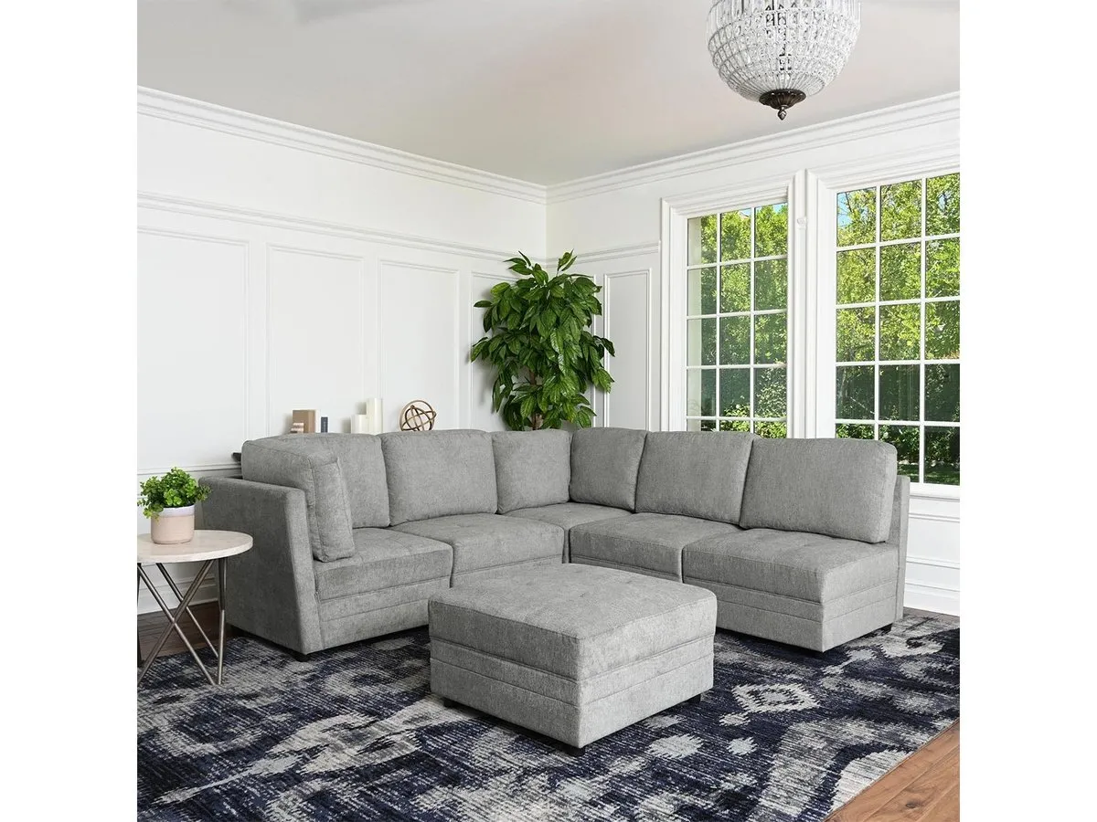 Brentwood 6-pc Fabric Modular Sectional