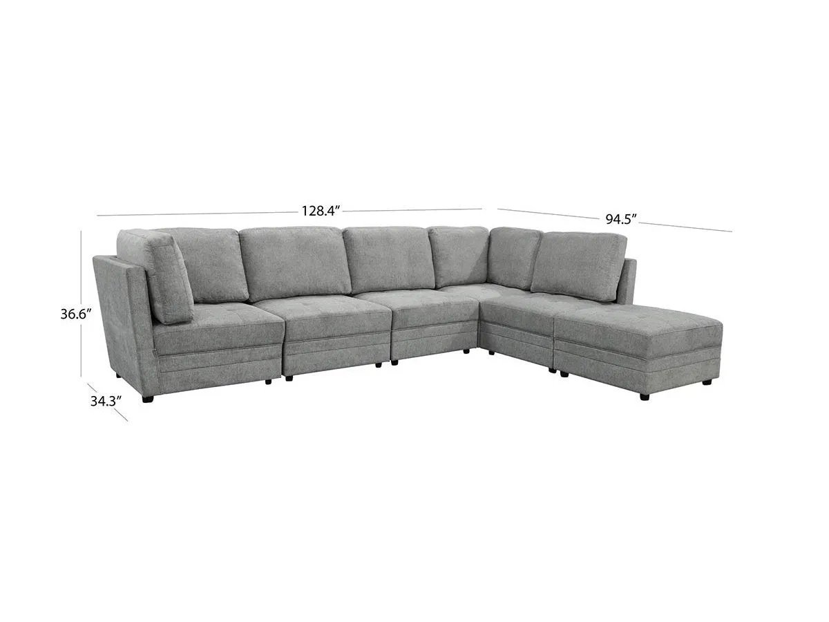 Brentwood 6-pc Fabric Modular Sectional