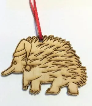 Bristlebrush Designs <br> Wooden Christmas Tree Ornament <br> Echidna