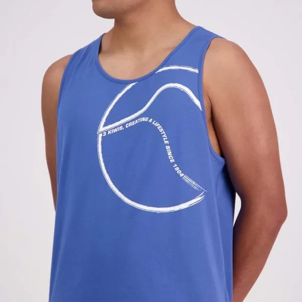 Brush Stroke Singlet - bright cobalt