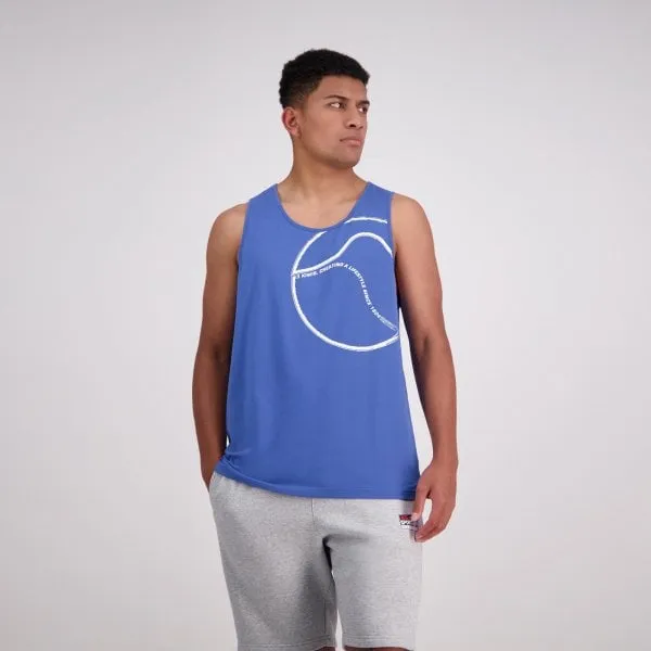 Brush Stroke Singlet - bright cobalt