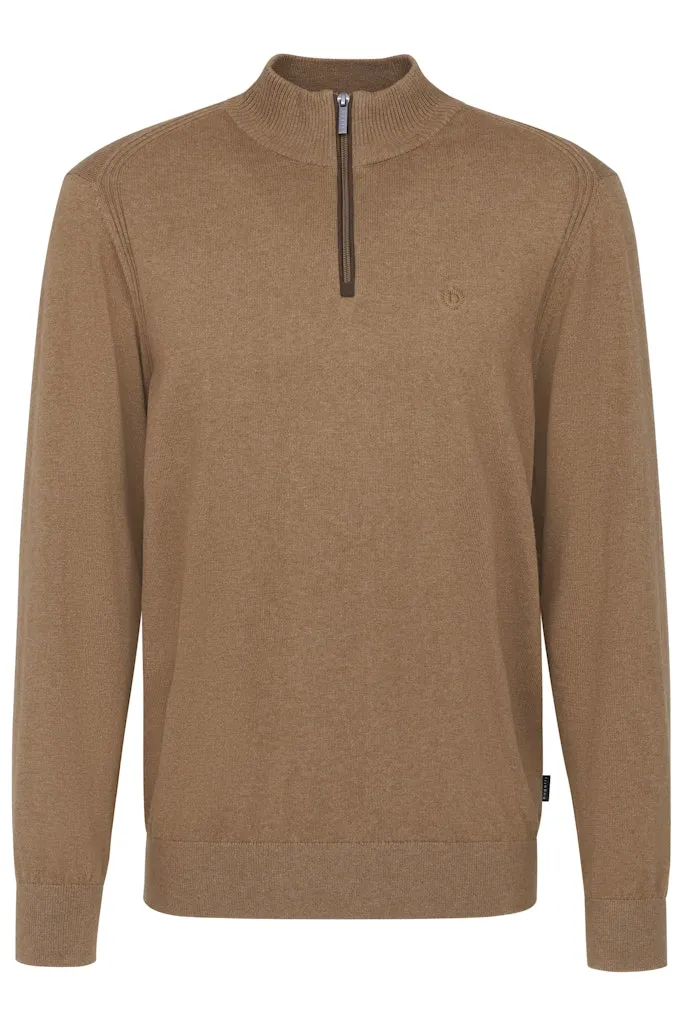 Bugatti - Cotton Cashmere Half Zip, Beige