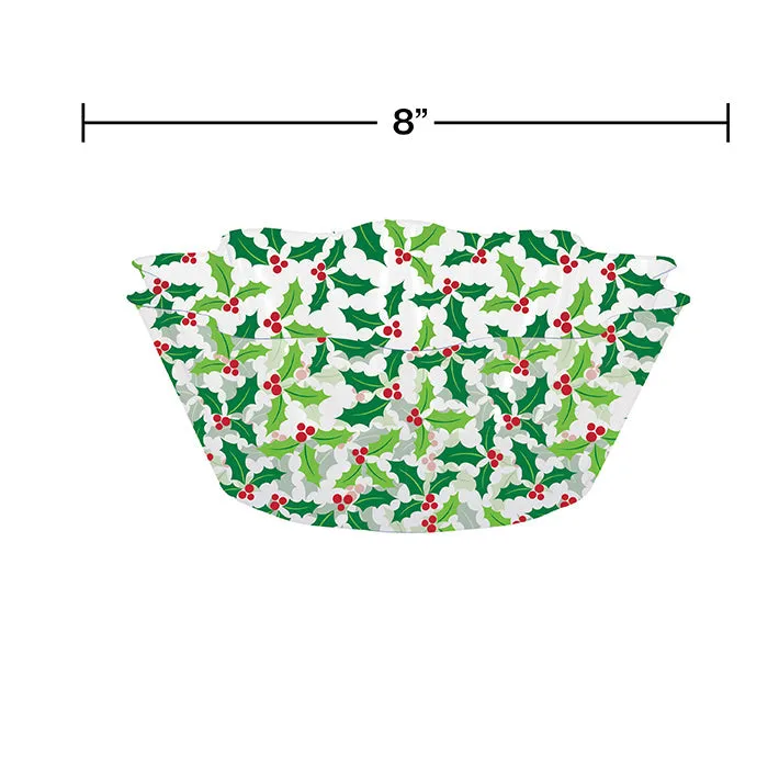 Bulk Holly Fluted Plastic Bowls (12 per Case)