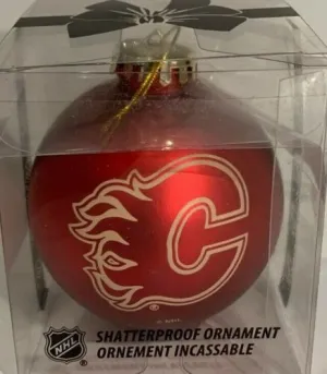 Calgary Flames Shatter Proof Single Ball Christmas Ornament NHL Hockey