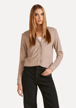 Callie Short Cardigan - Tan