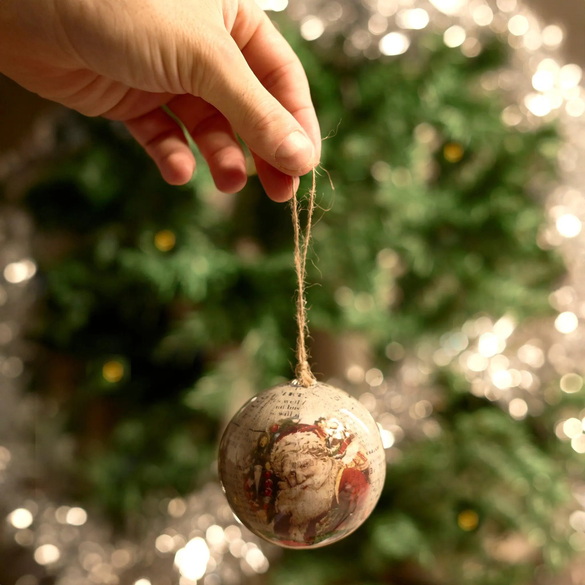 Christmas Baubles Antique Santa Set of 6