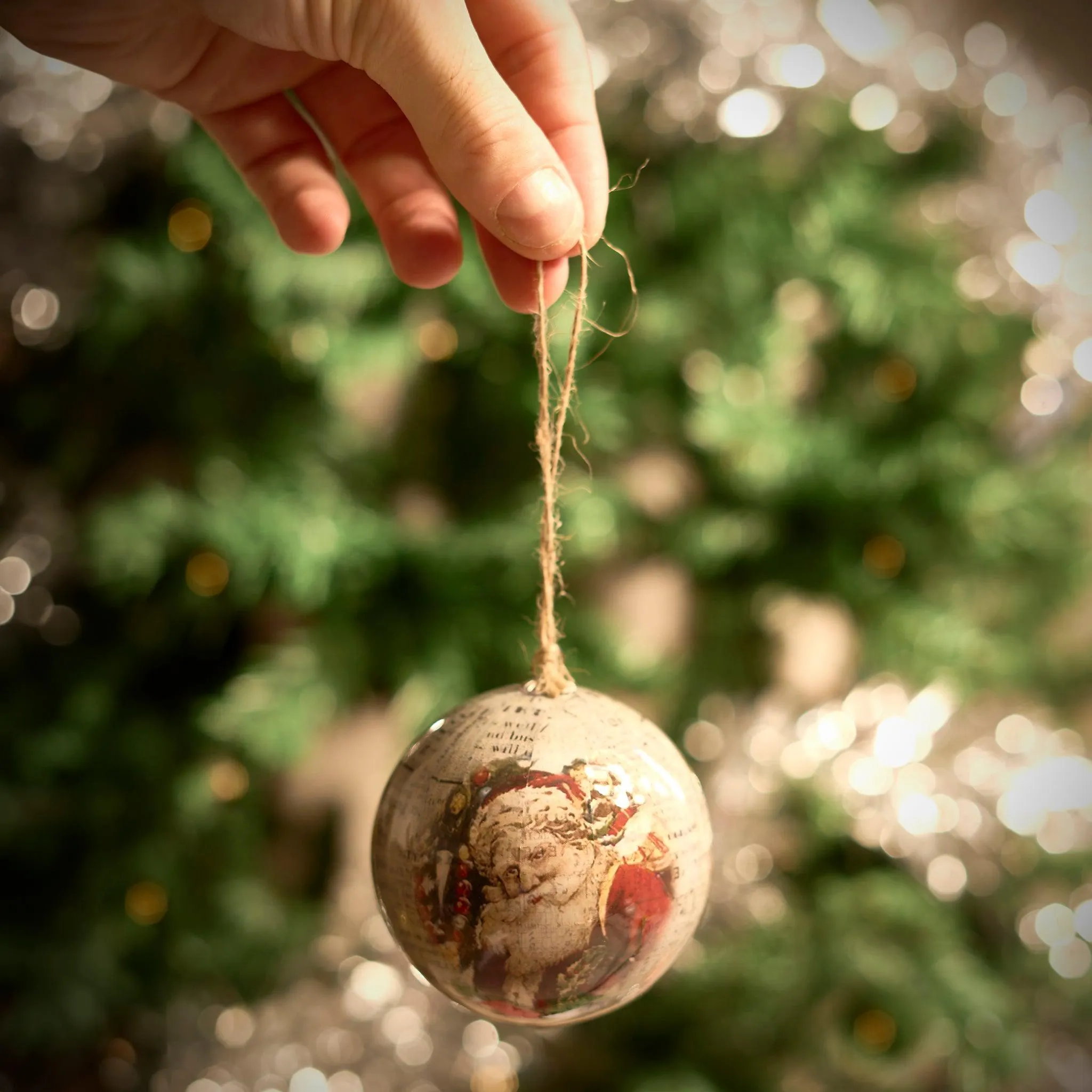 Christmas Baubles Antique Santa Set of 6