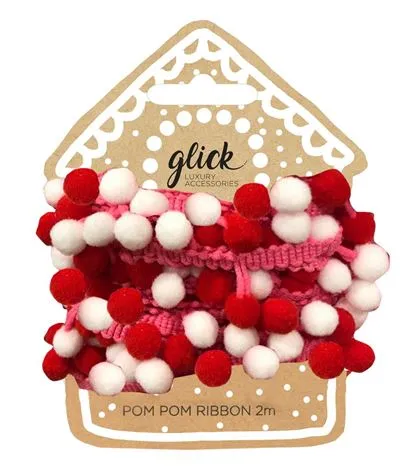 Christmas Ribbon - Festive Brights Pom Pom