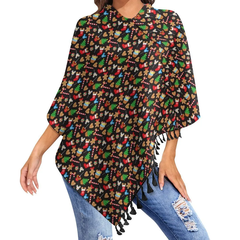 Christmas Snacks Tassel Cape