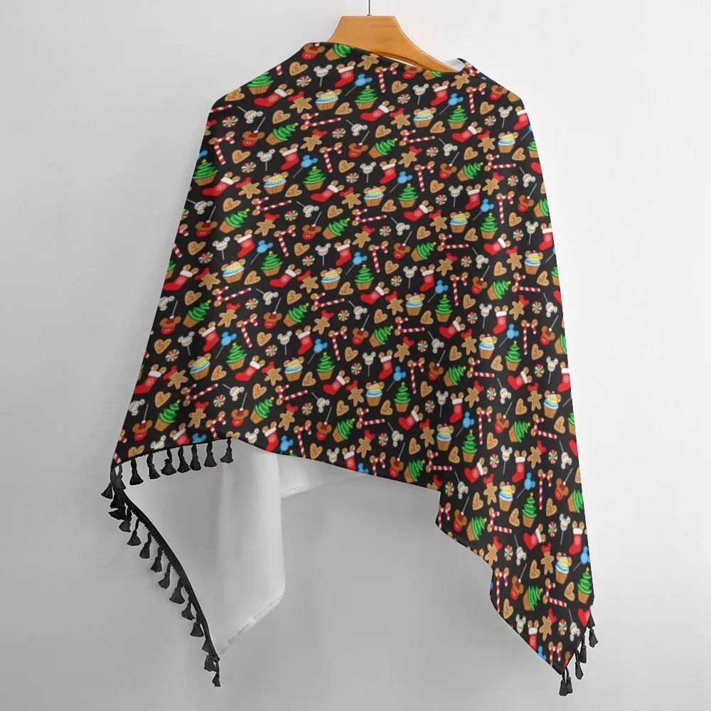 Christmas Snacks Tassel Cape