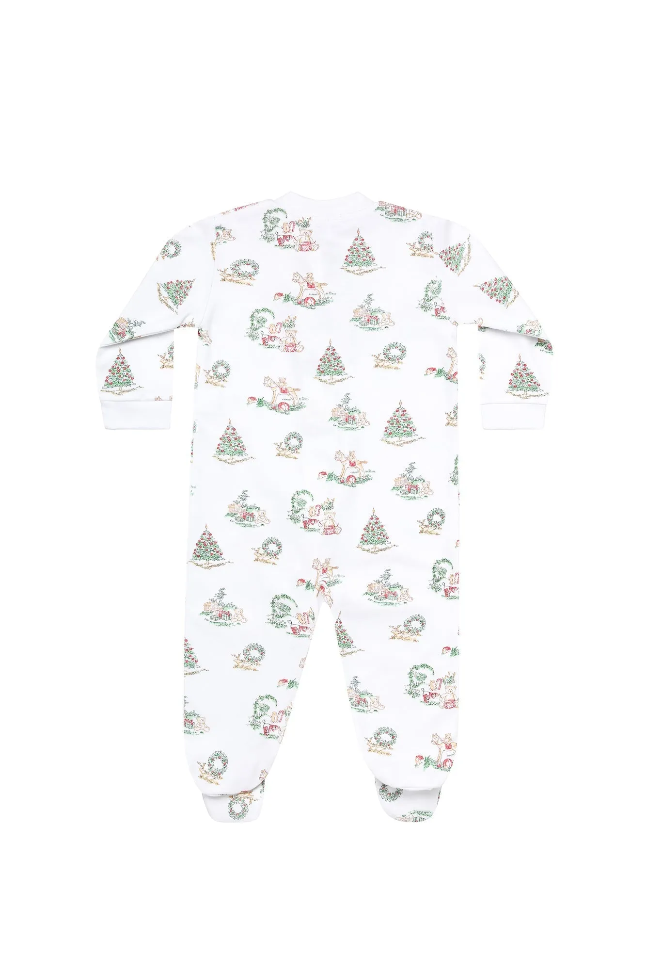 Christmas Toile Zipper Footie