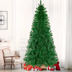 classic 6FT Artificial Christmas Tree W/ 800 Tips, Holiday Xmas Tree for Indoor Outdoor Decor, Fir Christmas Tree with Metal Base - Green 7.5'Green