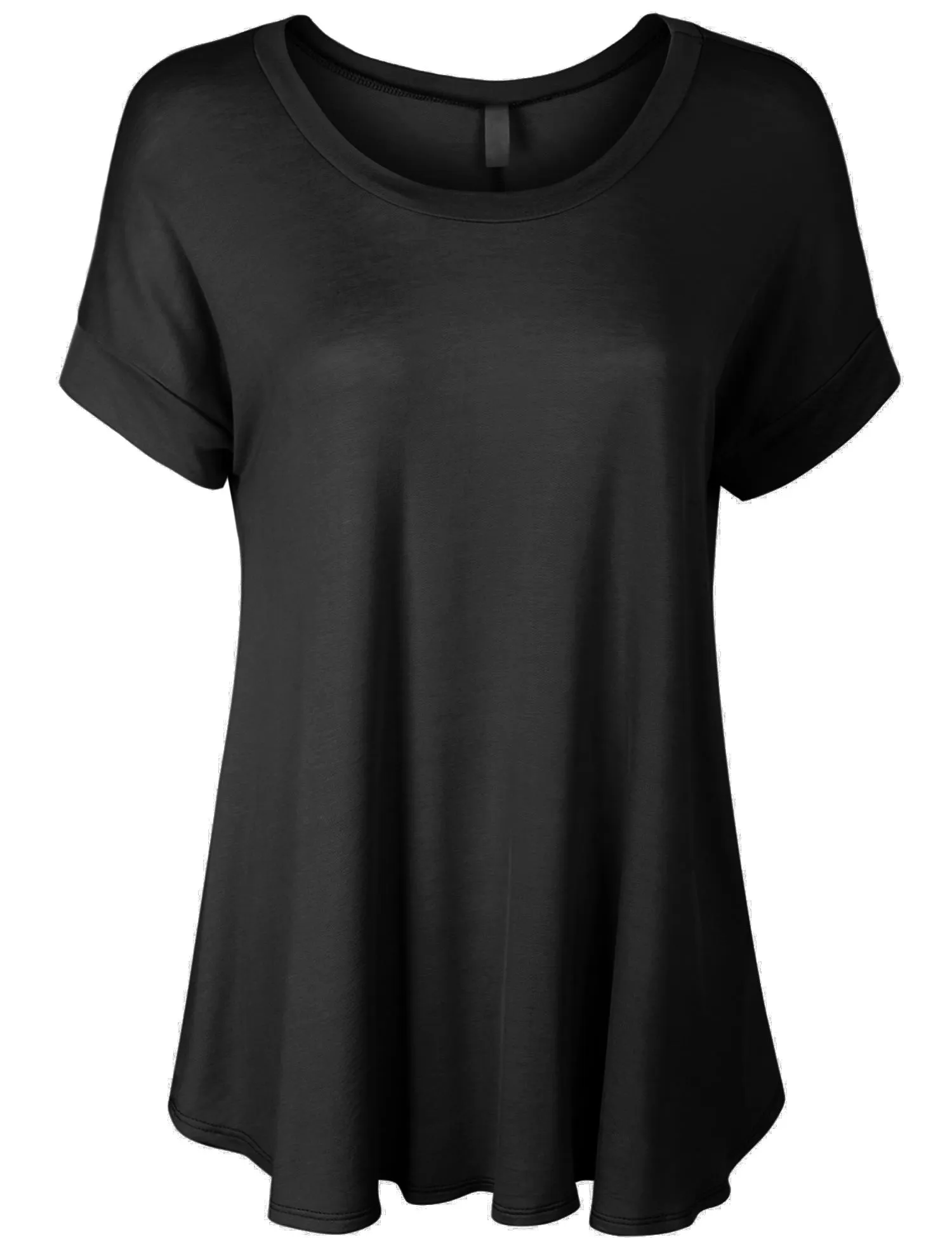 [Clearance] KOGMO Womens Boat Neck Short Sleeve Flowy Top T-shirts