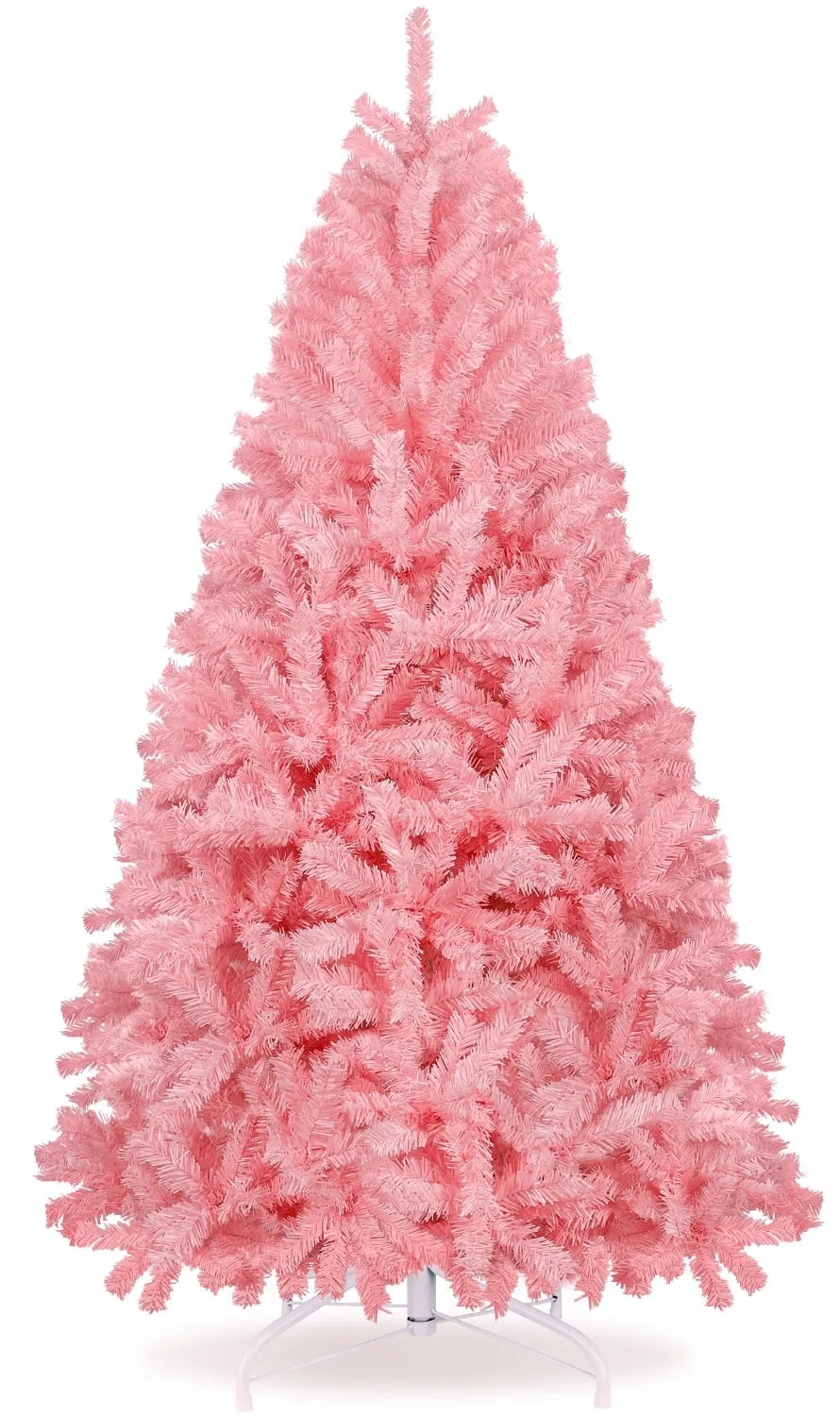 cozy 6FT Artificial Christmas Tree W/ 800 Tips, Holiday Xmas Tree for Indoor Outdoor Decor, Fir Christmas Tree with Metal Base - Green 6'Pink