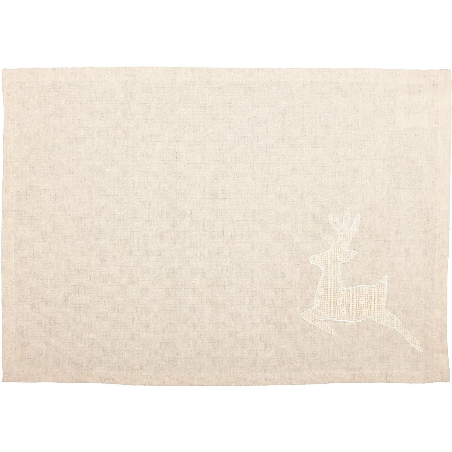 Creme Lace Deer Placemat Set of 6 12x18