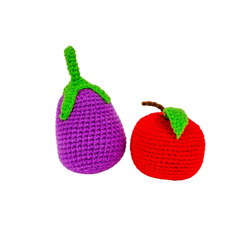 Crochet Fruits & Vegetable Toys | Play Food for Kids (10 Pcs)