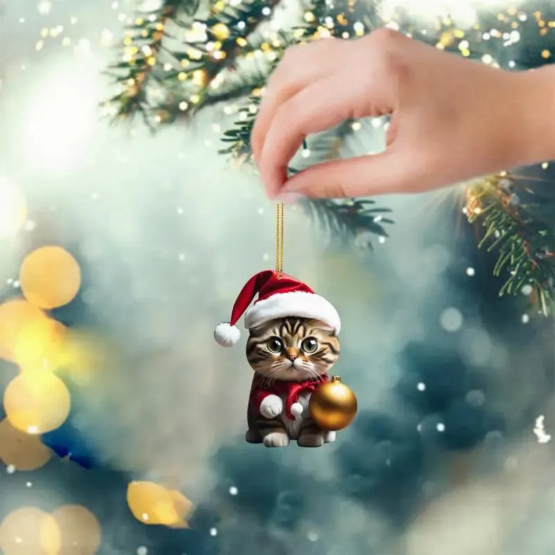 Cute Cat Christmas Tree Pendants