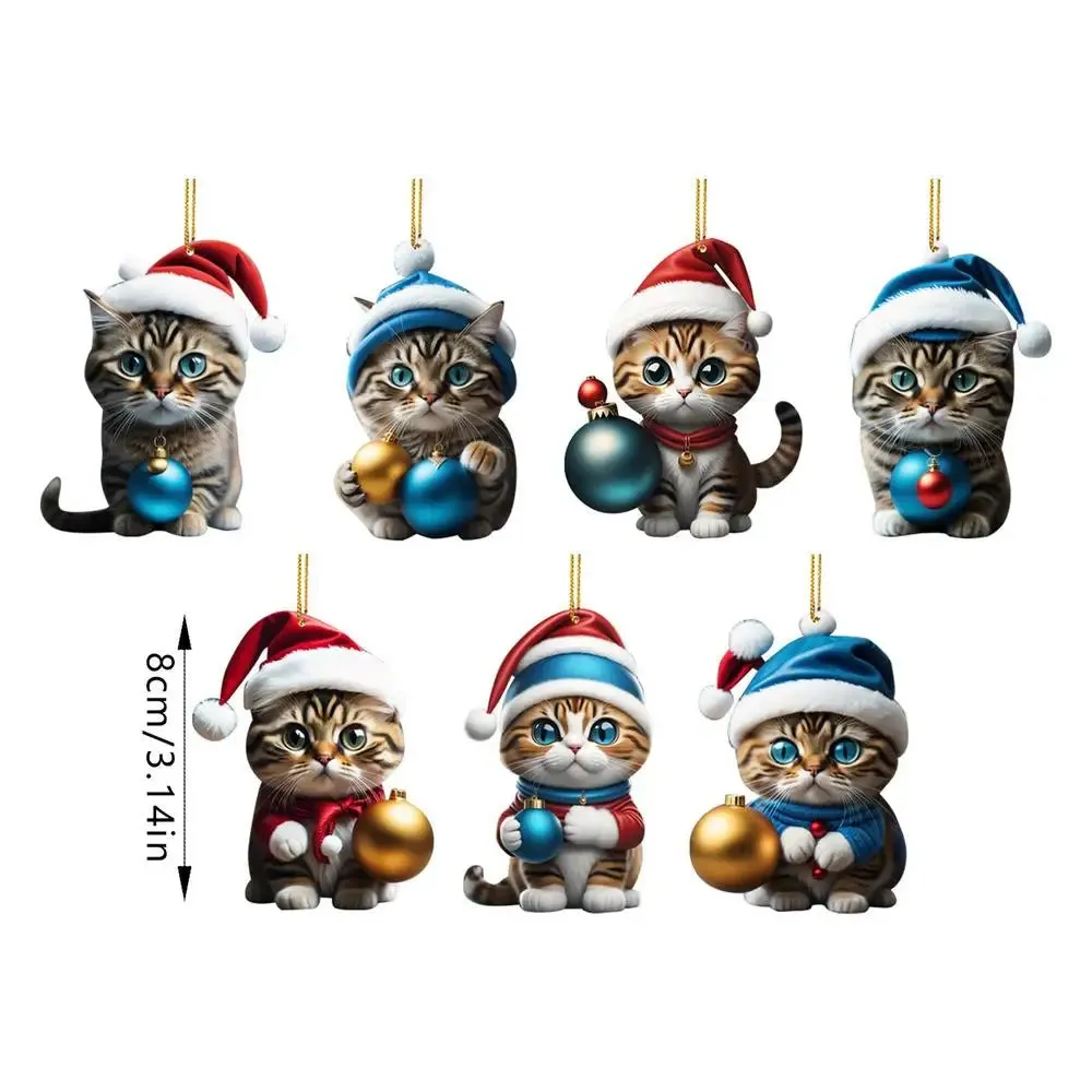 Cute Cat Christmas Tree Pendants