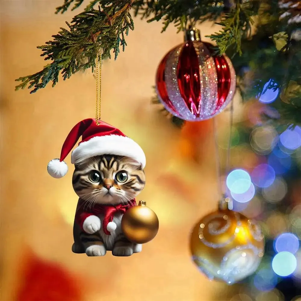 Cute Cat Christmas Tree Pendants