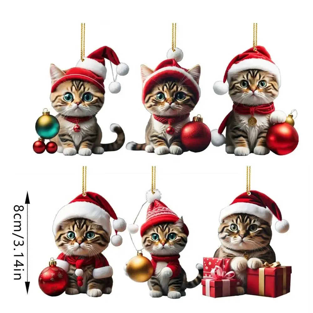 Cute Cat Christmas Tree Pendants