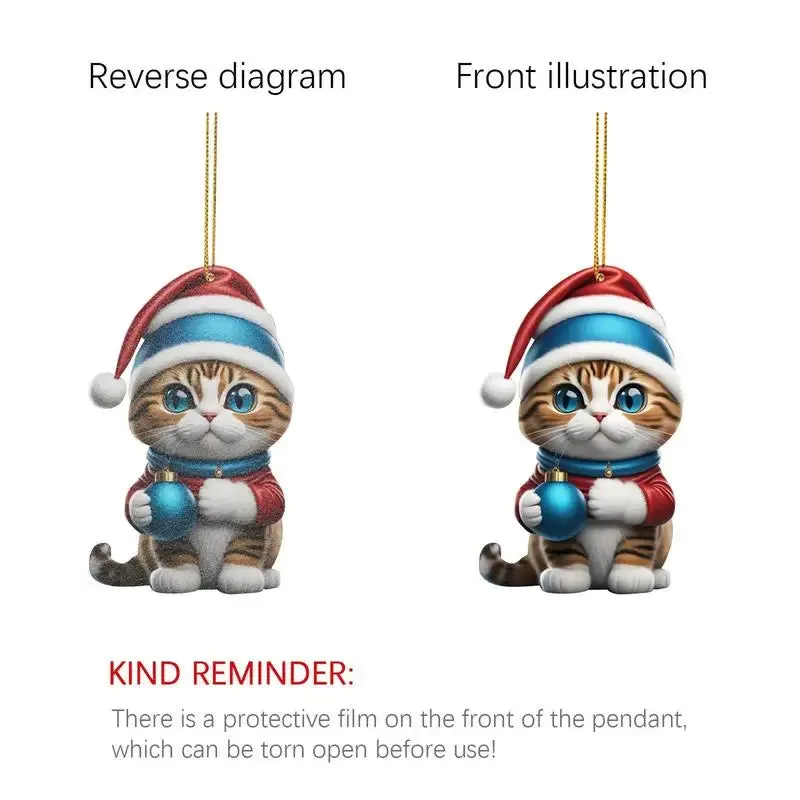 Cute Cat Christmas Tree Pendants