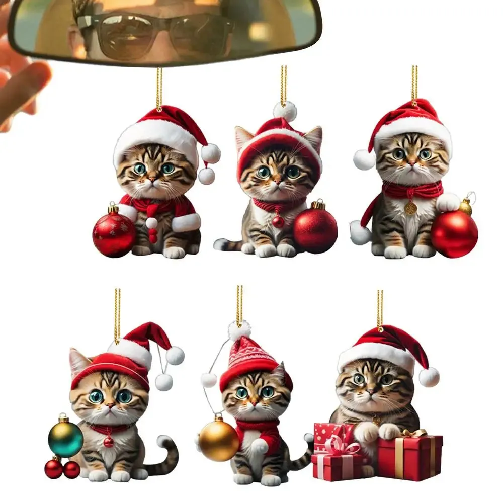 Cute Cat Christmas Tree Pendants