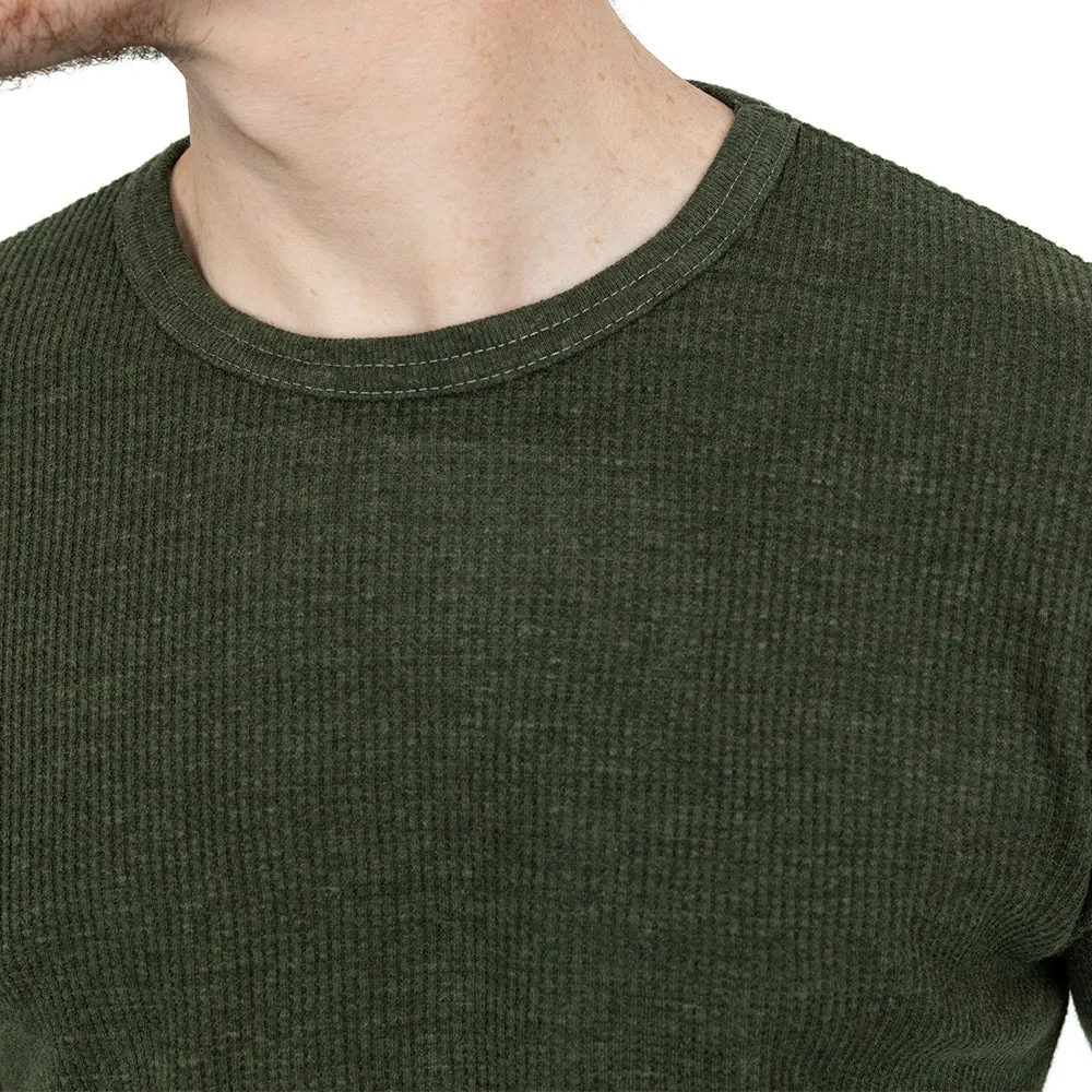 Dark Army Organic Cotton Blend Waffle Stitch Thermal Shirt