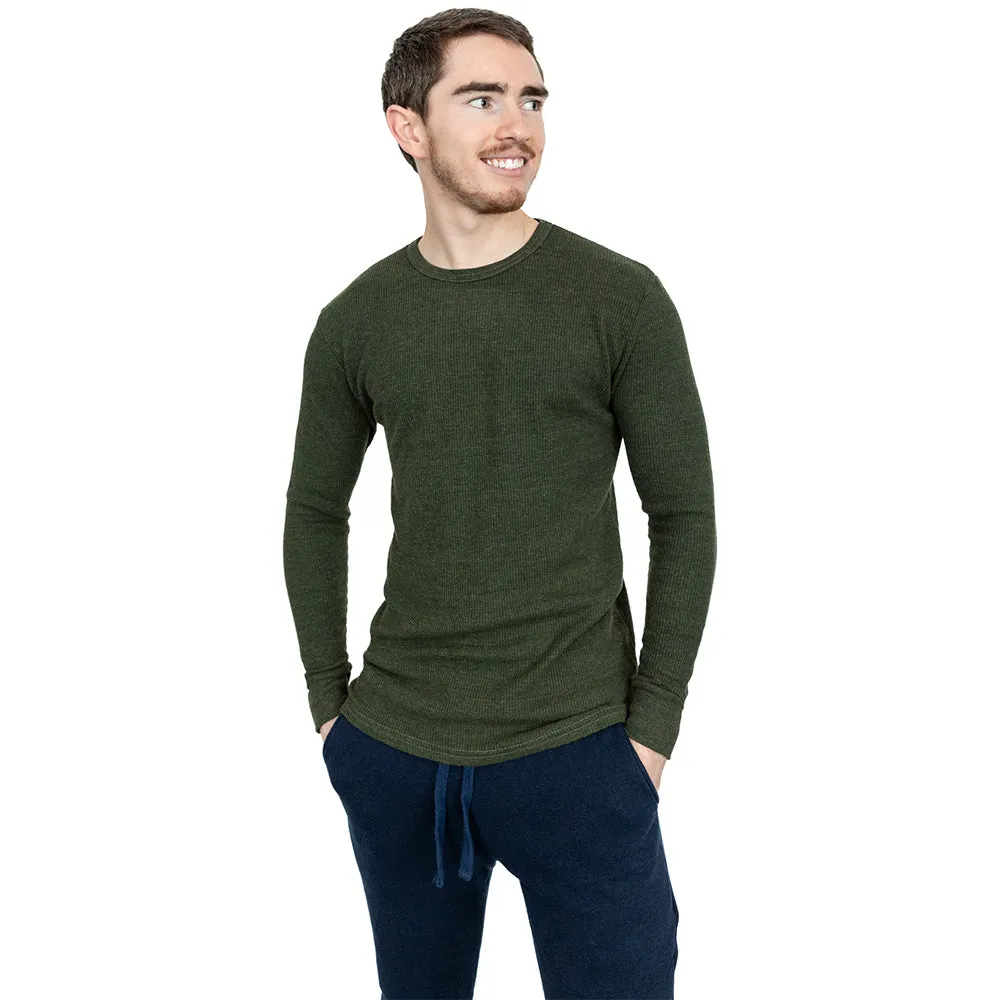 Dark Army Organic Cotton Blend Waffle Stitch Thermal Shirt