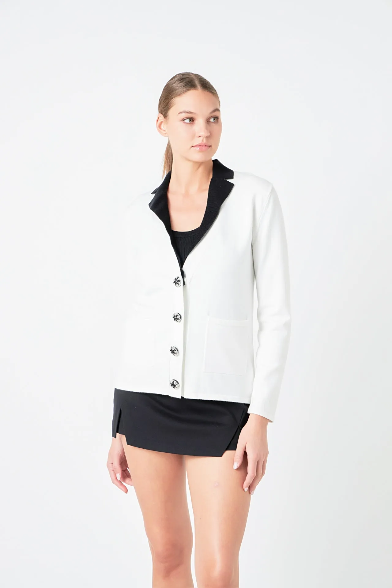 Endless Rose - Premium Jewel Knit Blazer Cardigan