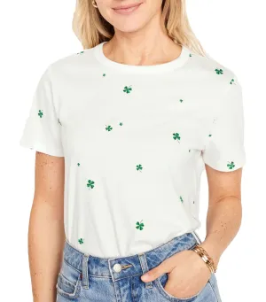 EveryWear Crew-Neck T-Shirt for Women Lucky Shamrock