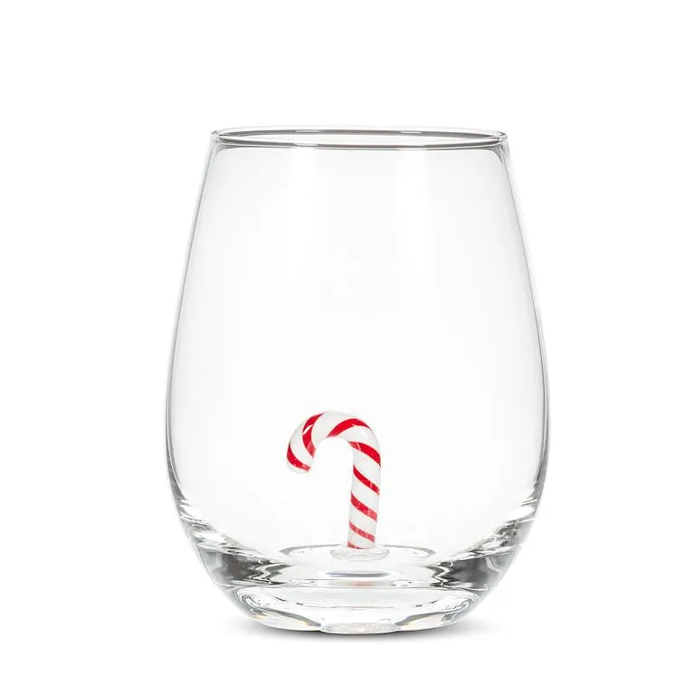 Festive Stemless Wine Glasses