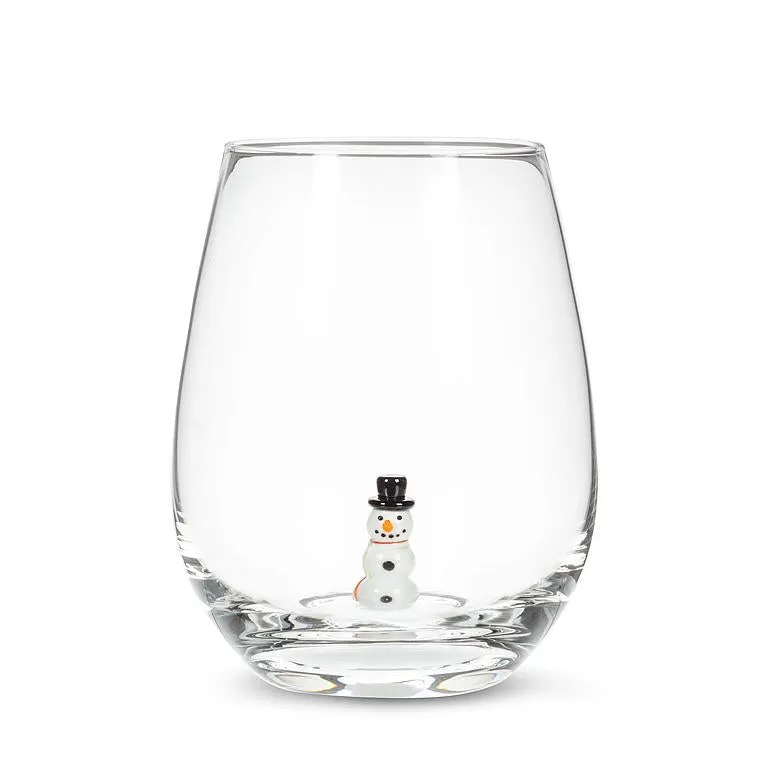 Festive Stemless Wine Glasses