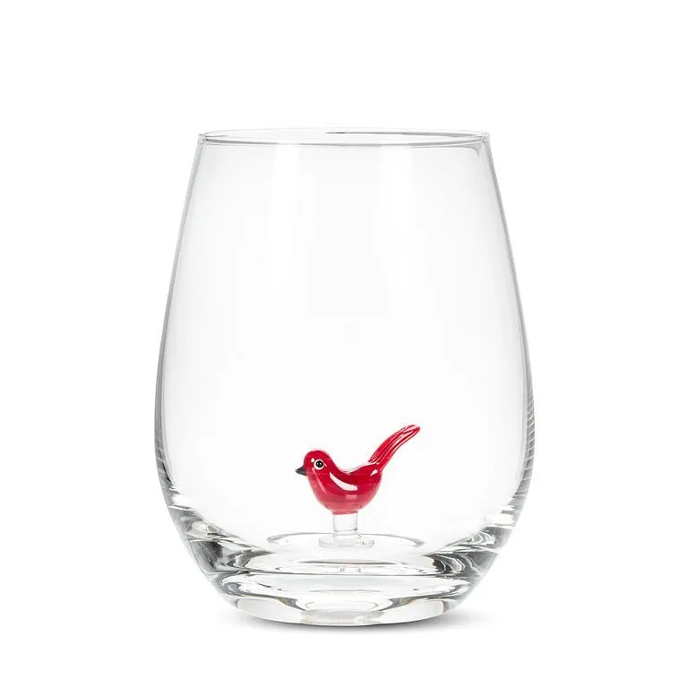 Festive Stemless Wine Glasses