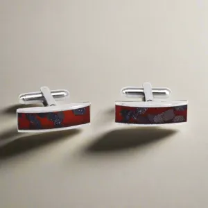 Fiber Glass rectangle Multi col  Cufflinks (Online Exclusive)